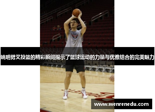 姚明劈叉投篮的精彩瞬间揭示了篮球运动的力量与优雅结合的完美魅力